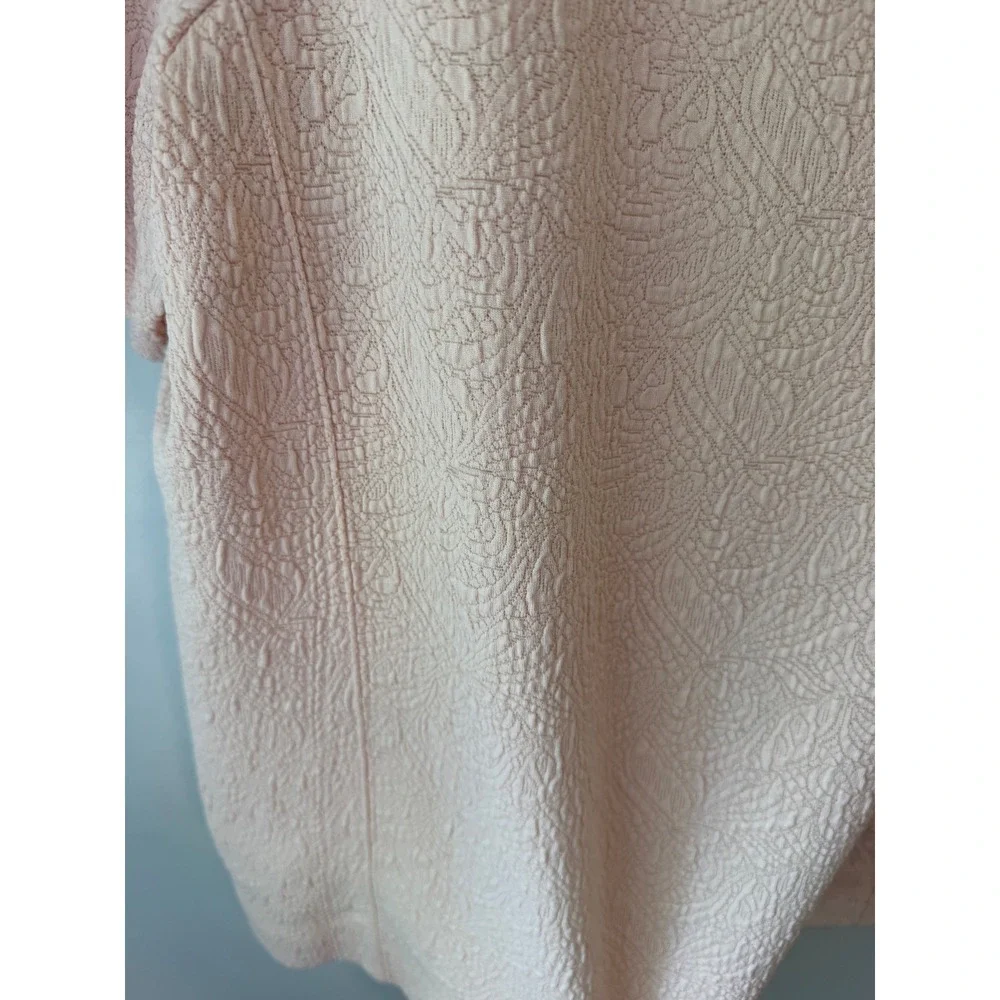 Ann Taylor LOFT Womens XL Peach Textured Jacquard Puff Sleeve Blouse Top